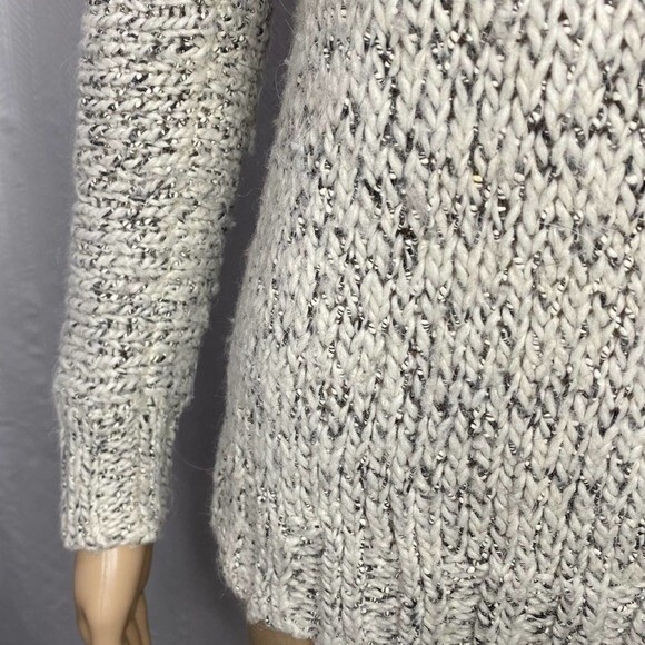 J. Crew Marled Drop-Shoulder Gray/Cream Raw Seam Sweater XXS - Picture 5 of 10